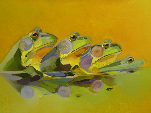 ransley Four Frogs on Yellow