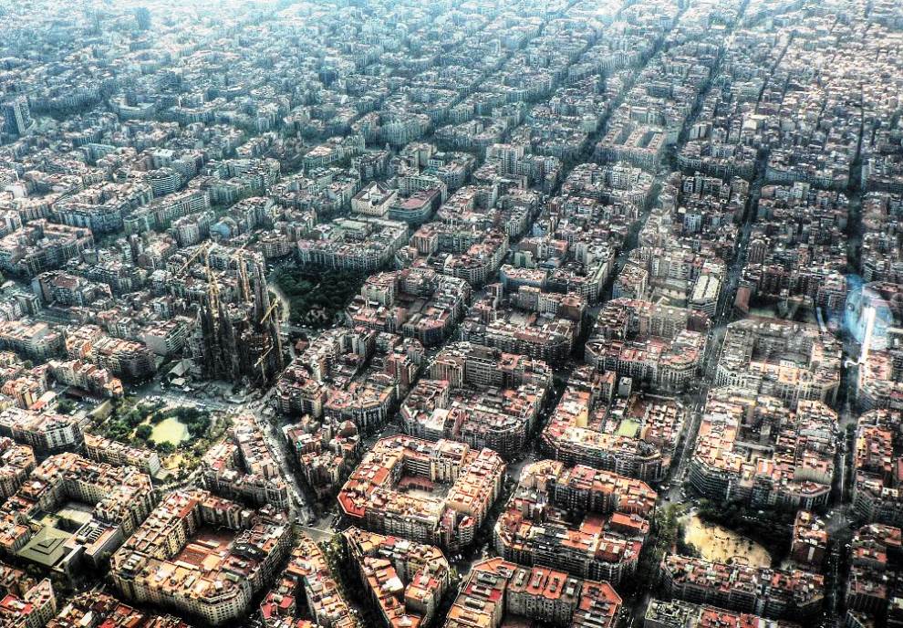 aerial photography eixample barcelona