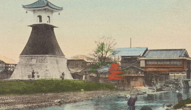 postcard High lantern of Sumiyoshi Osaka