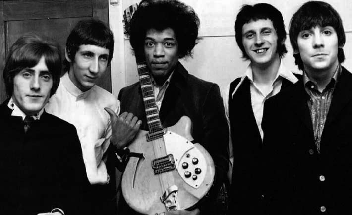 Jimi Hendrix and The Who with a 1960s Rickenbacker