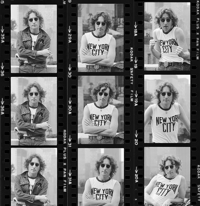 John Lennon Contact Sheet 1974 Bob Gruen New York City Shirt