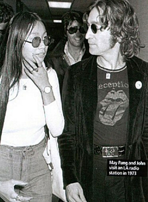 john lennon may pang rolling stones shirt tongue logo