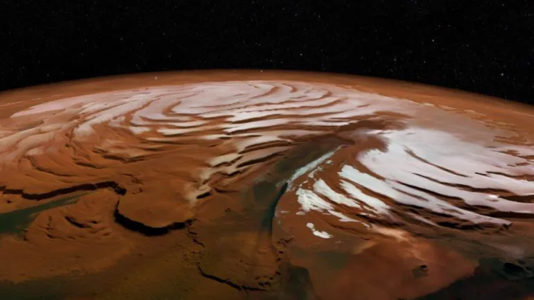 Ανακαλύφθηκε νερό σε μορφή πάγου στον βόρειο πόλο του ‘Αρη