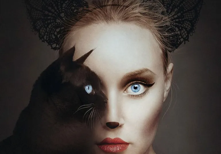 Σουρεαλιστικά πορτραίτα μίας γυναίκας, δείχνουν να 'μοιράζεται τα μάτια της' με διάφορα ζώα...