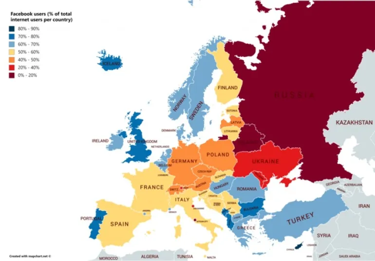 Αυτές είναι οι χώρες που χρησιμοποιούν πιο πολύ το Facebook στην Ευρώπη