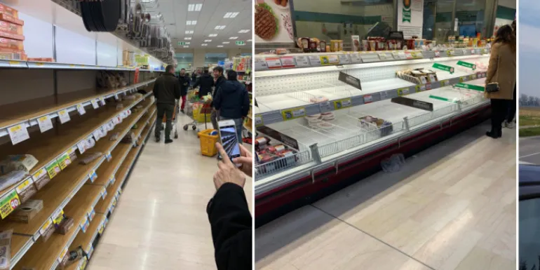 Υπερβολικός πανικός στην Ιταλία, άδειασαν τα Supermarket για τον Κορωνοϊό
