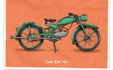 Πανέμορφες παλιές μοτοσυκλέτες μέσα από διάφορα illustrations...