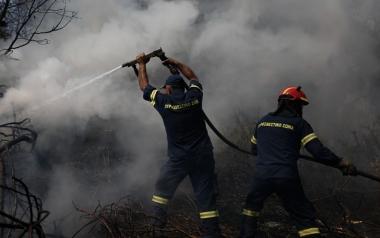 Μαίνεται η πυρκαγιά στη Λίμνη Ευβοίας