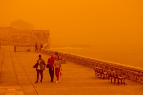 «Πνίγηκε» η Κρήτη από την αφρικανική σκόνη -Εφτασε μέχρι την Ηλεία