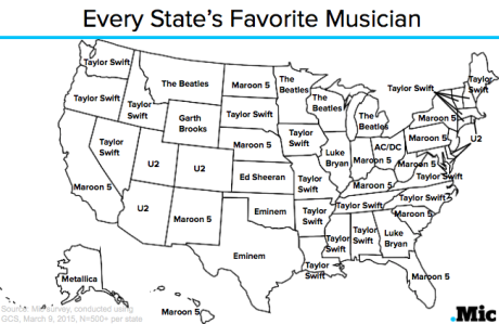 Οι αγαπημένοι μουσικοί της Αμερικής ανά πολιτεία