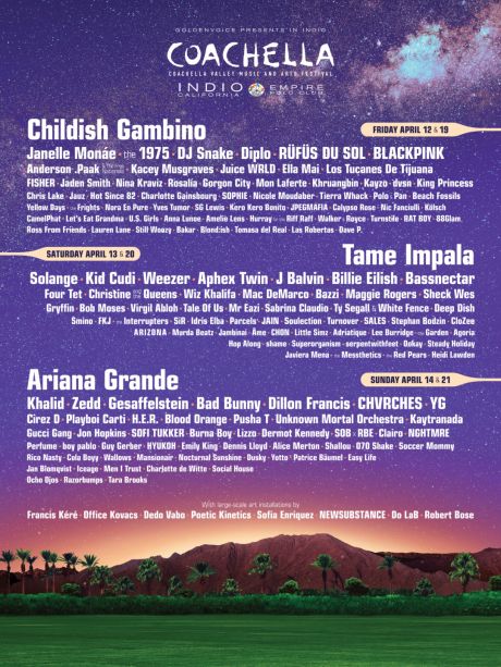 Φεστιβάλ Coachella 2019 οι επικεφαλής: Ariana Grande, Childish Gambino & Tame Impala 