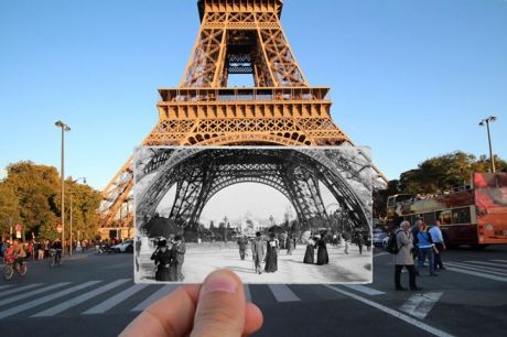 Όταν το παλιό συναντά το νέο - Υπέροχες παλιές φωτογραφίες τοποθετημένες σε σημερινούς δρόμους του Παρισιού...