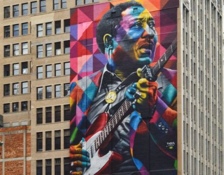 Μια γιγάντια τοιχογραφία του Muddy Waters στο Chicago...
